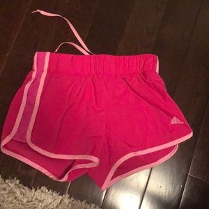 Adidas running shorts.